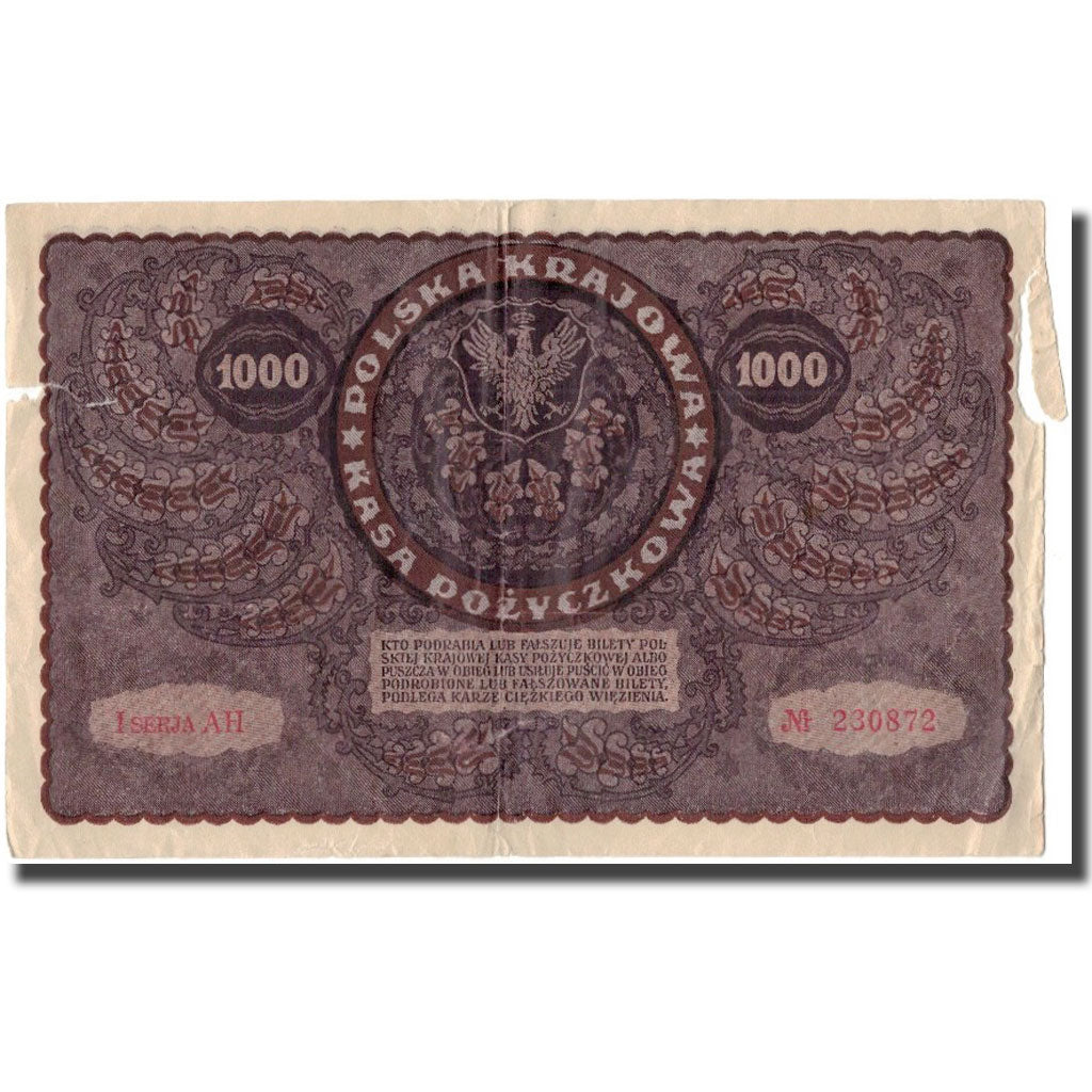 Banknote, Poland, 1000 Marek, 1919, KM:29, VF(20-25)