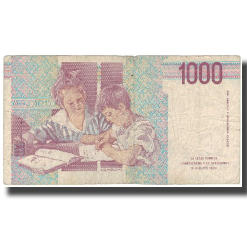 Biljet, Italië, 1000 Lire, KM:114c, TB