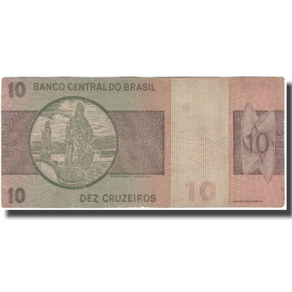 Banknote, Brazil, 10 Cruzeiros, KM:193a, VF(20-25)