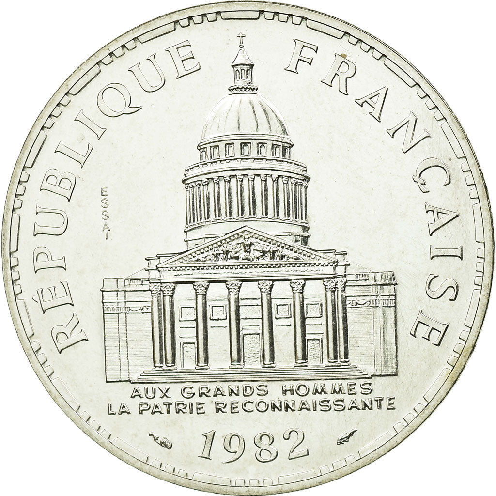 Moneta, Francia, Panthéon, 100 Francs, 1982, ESSAI, SPL, Argento, KM:E123