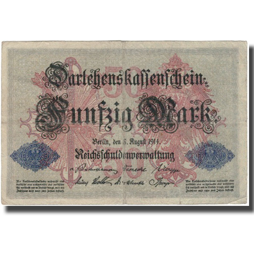 Banknote, Germany, 50 Mark, 1914-08-05, KM:49b, VF(20-25)