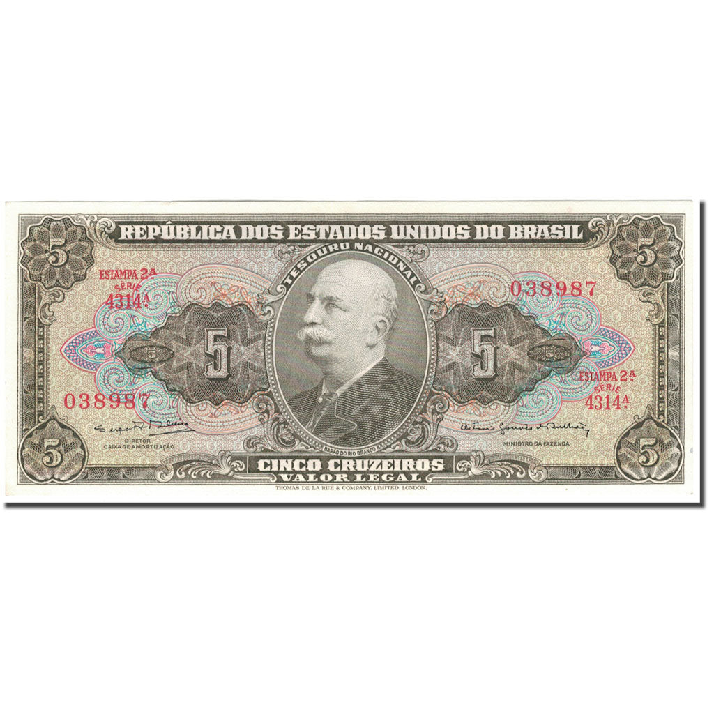 Banconote, Brasile, 5 Cruzeiros, KM:176d, SPL+