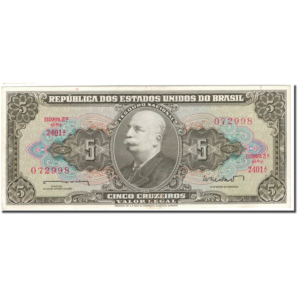 Geldschein, Brasilien, 5 Cruzeiros, KM:176a, UNZ-