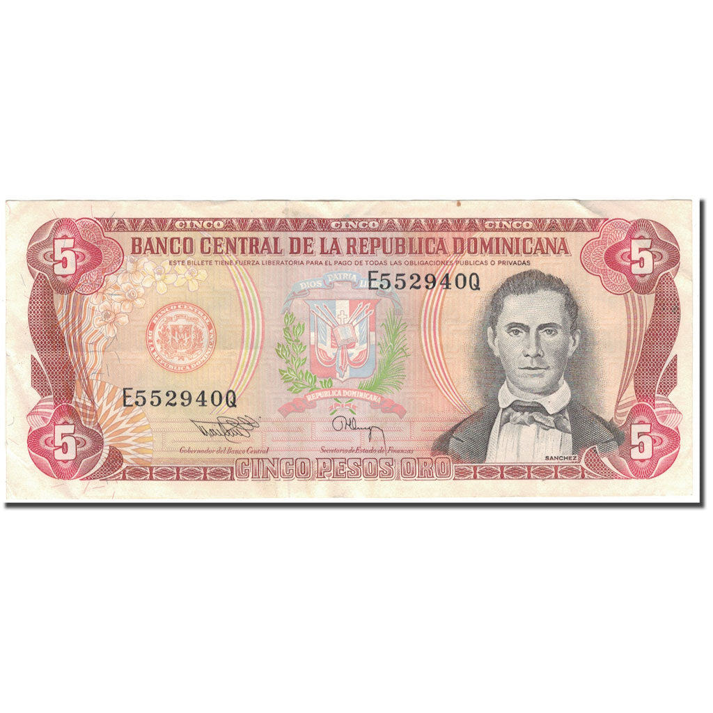 Banknote, Dominican Republic, 5 Pesos Oro, 1994, KM:118a, AU(55-58)