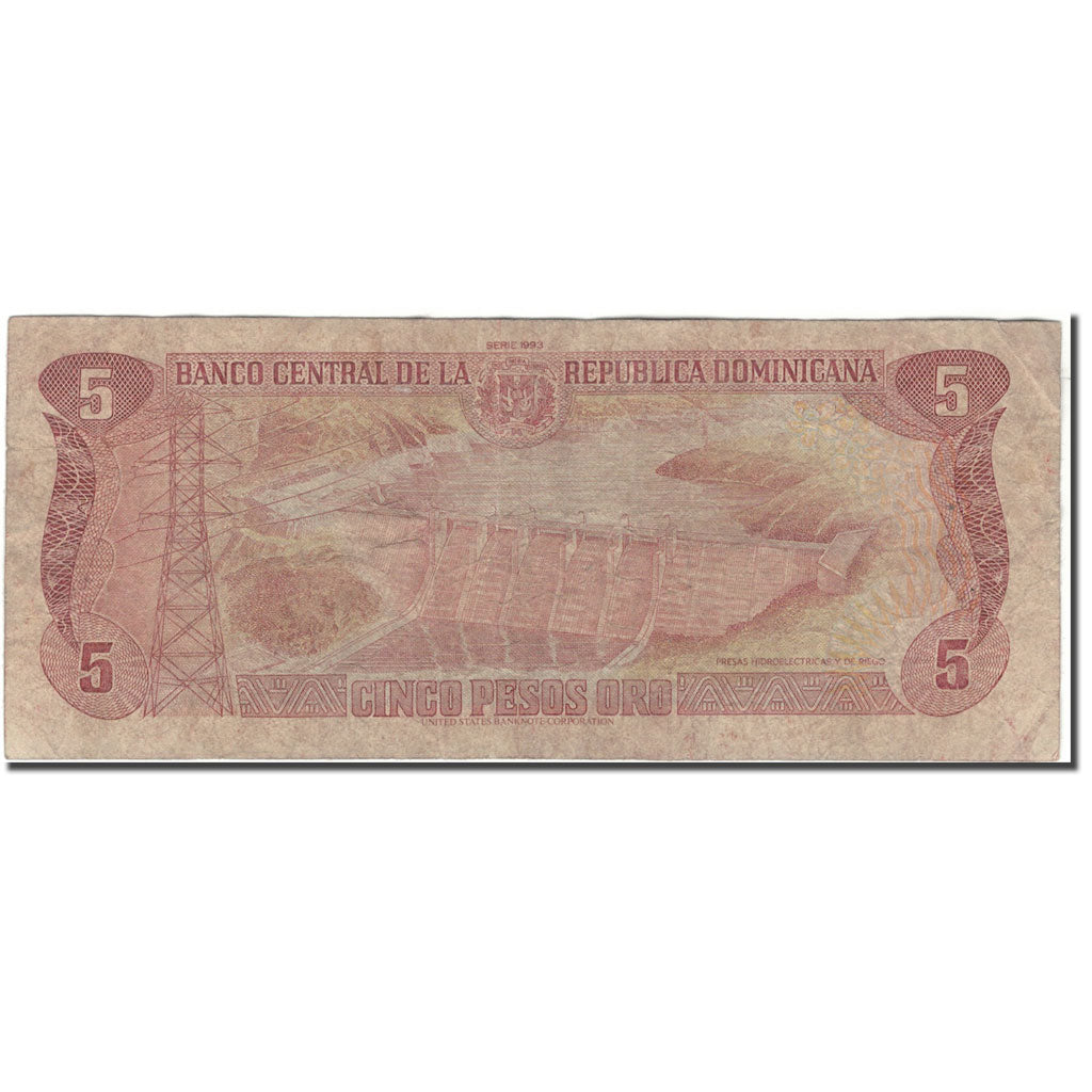 Billete, 5 Pesos Oro, 1994, República Dominicana, KM:118a, RC
