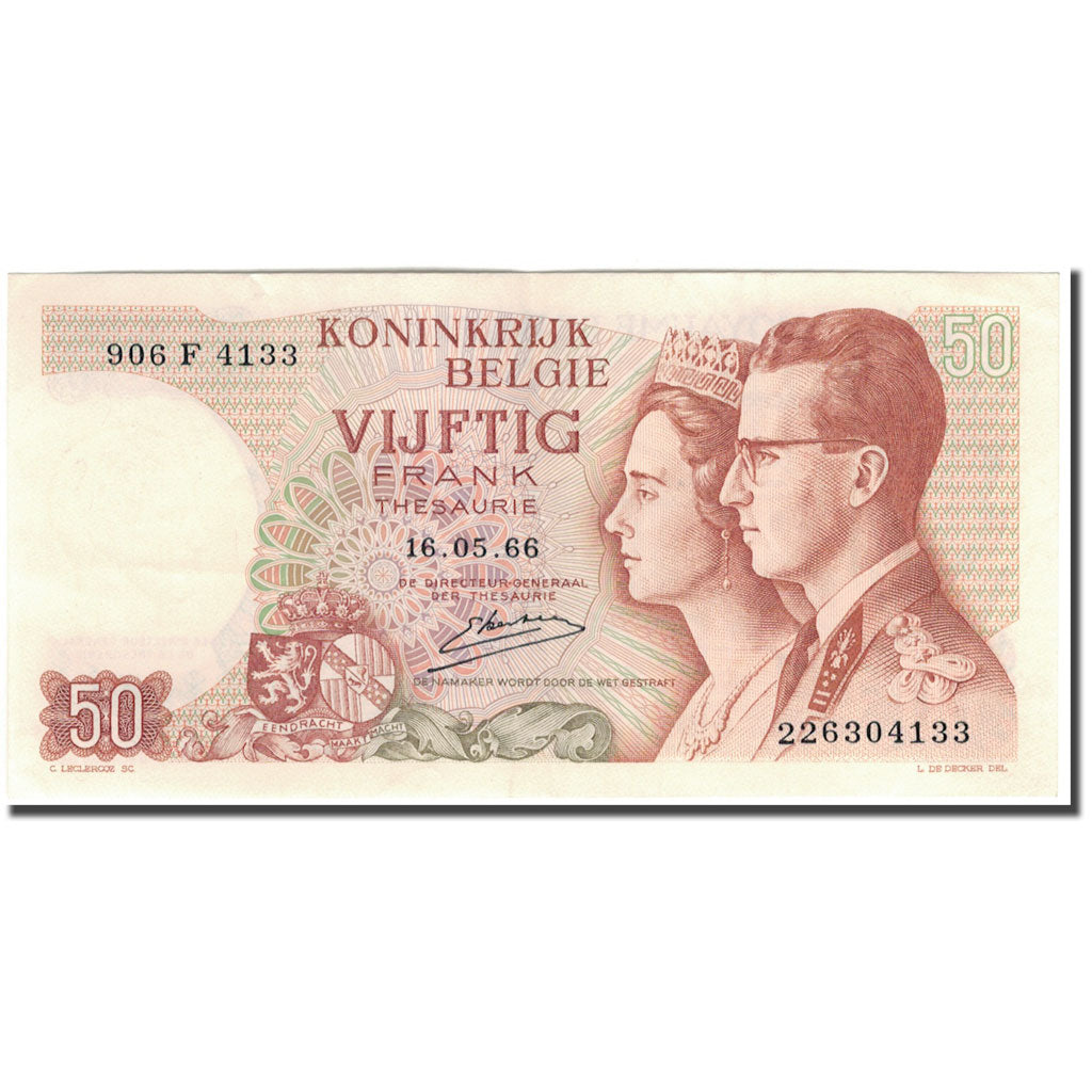 Banknote, Belgium, 50 Francs, 1966-05-16, KM:139, UNC(63)