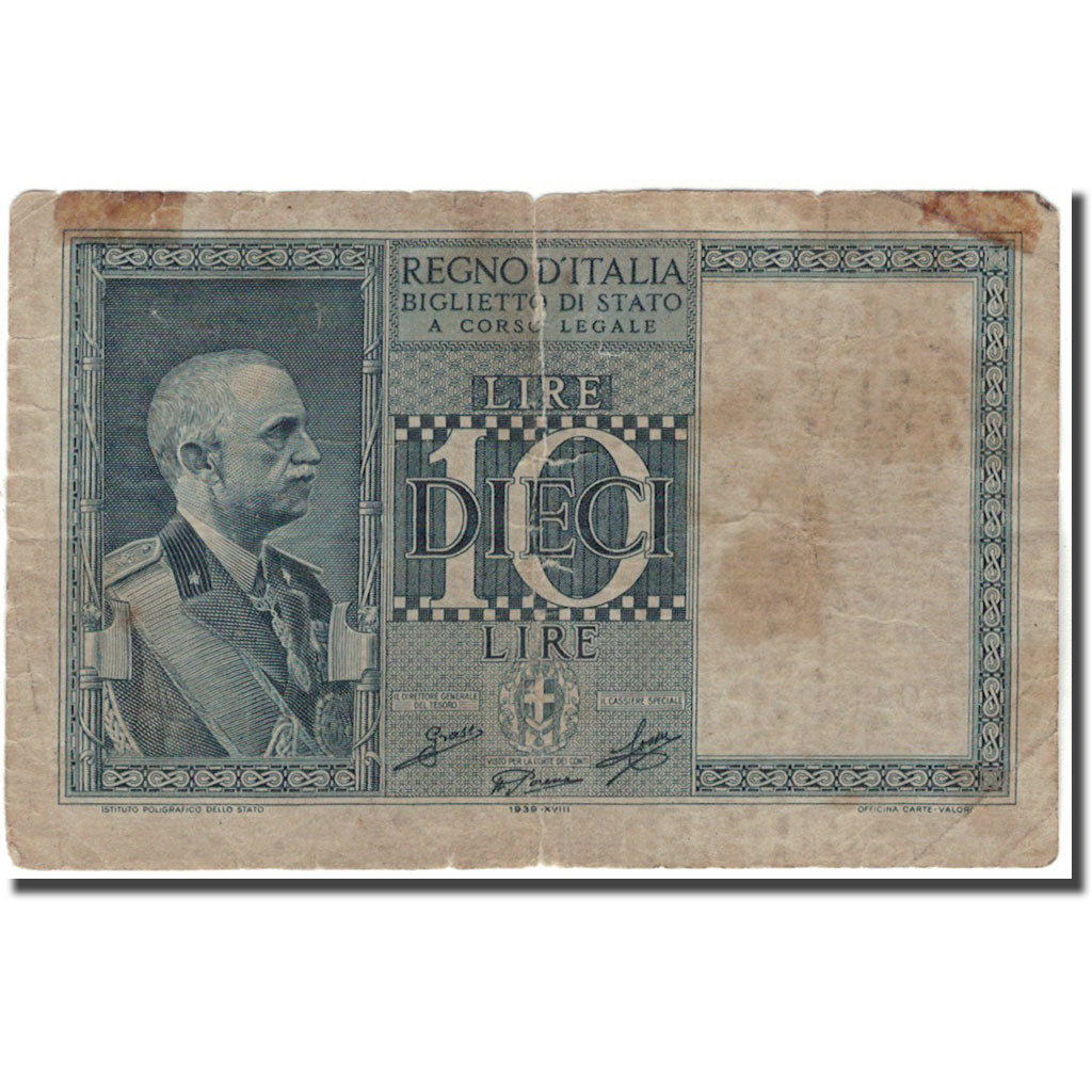 Banconote, Italia, 10 Lire, KM:25c, B