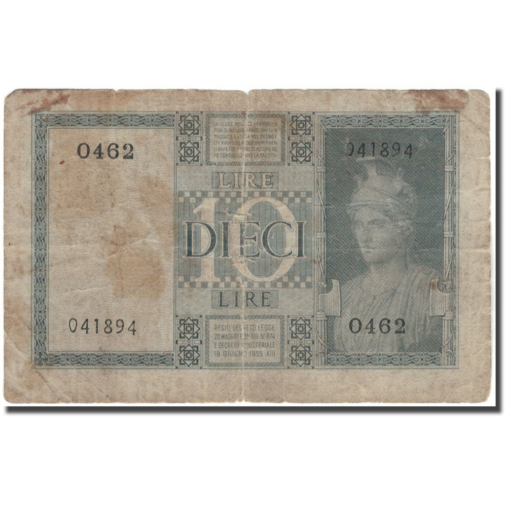 Banconote, Italia, 10 Lire, KM:25c, B