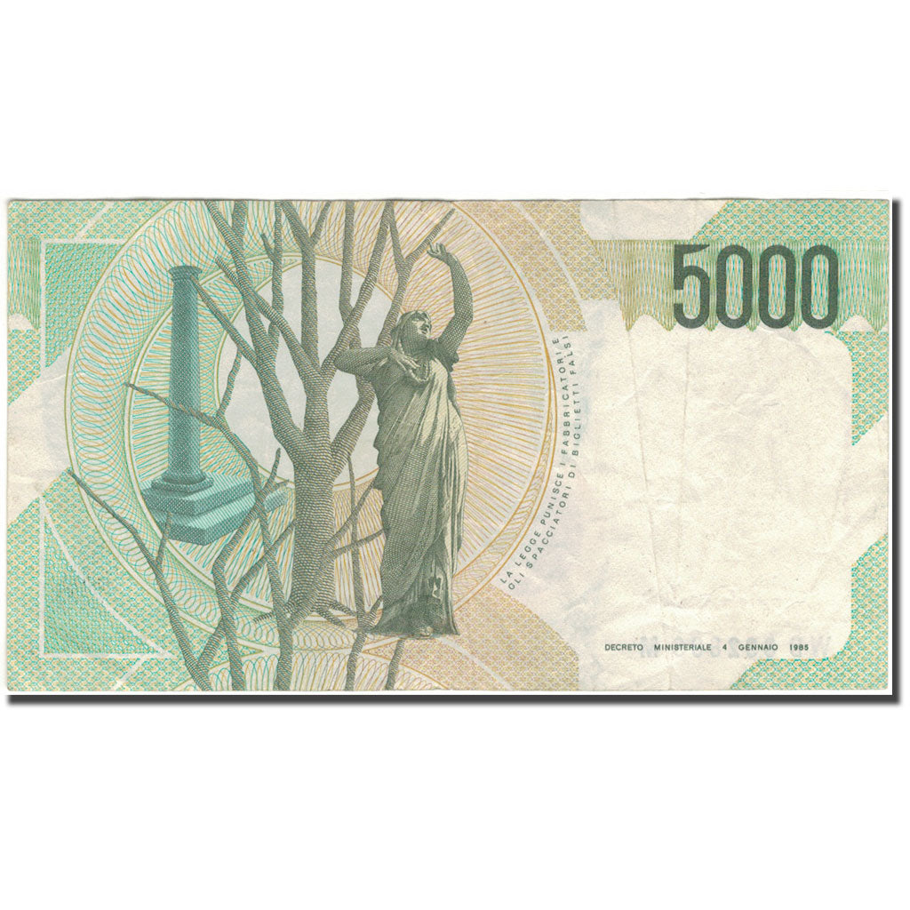 Banconote, Italia, 5000 Lire, 1985, KM:111c, MB+