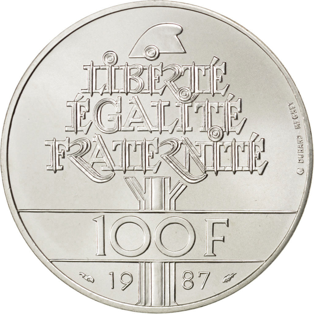 FRANCE, 100 Francs, 1987, KM #E137, MS(65-70), Silver, Gadoury #902, 15.05