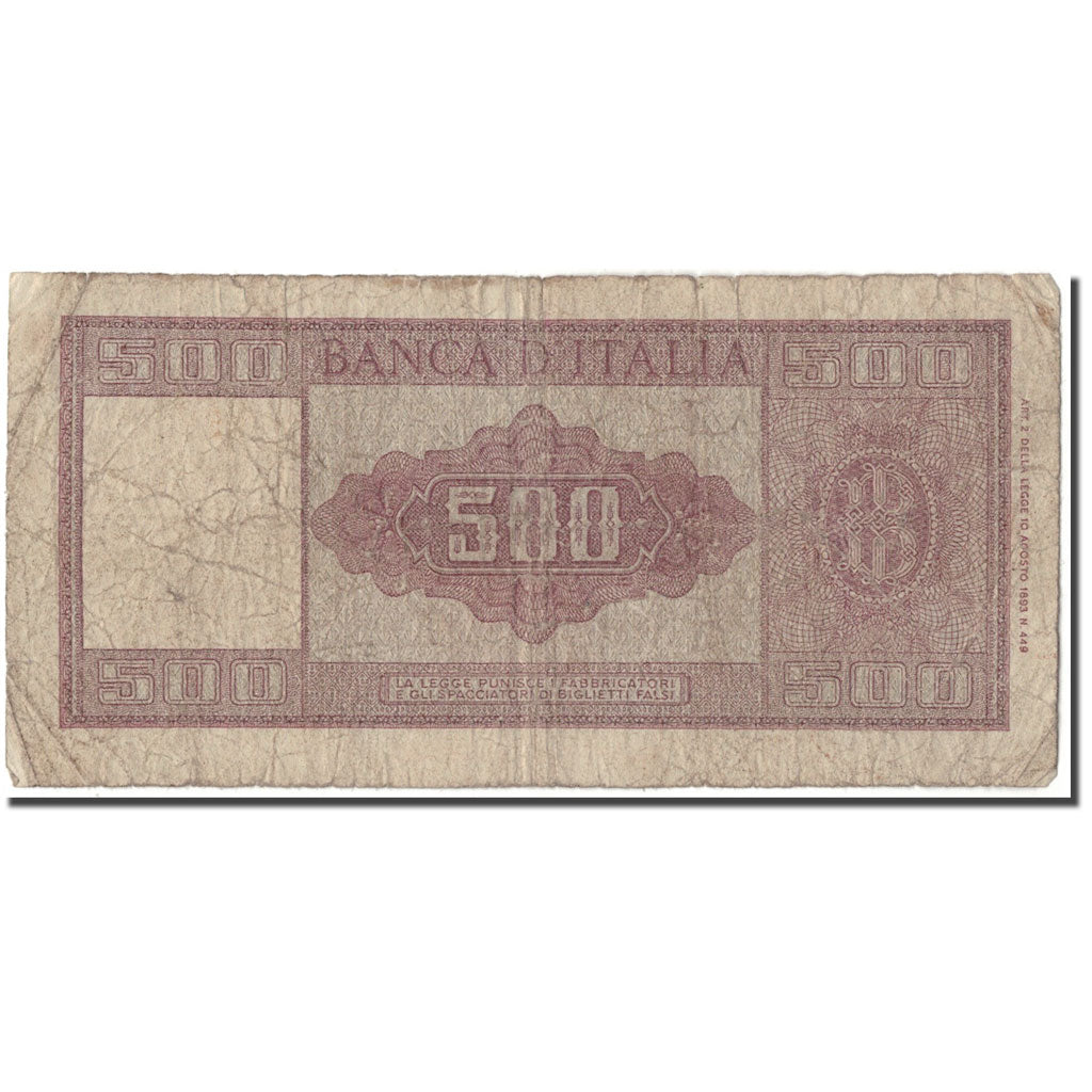 Billete, 500 Lire, 1947, Italia, KM:80a, RC
