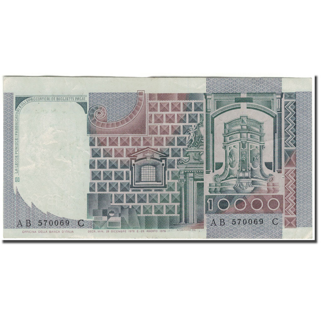Banknote, Italy, 10,000 Lire, KM:106a, EF(40-45)