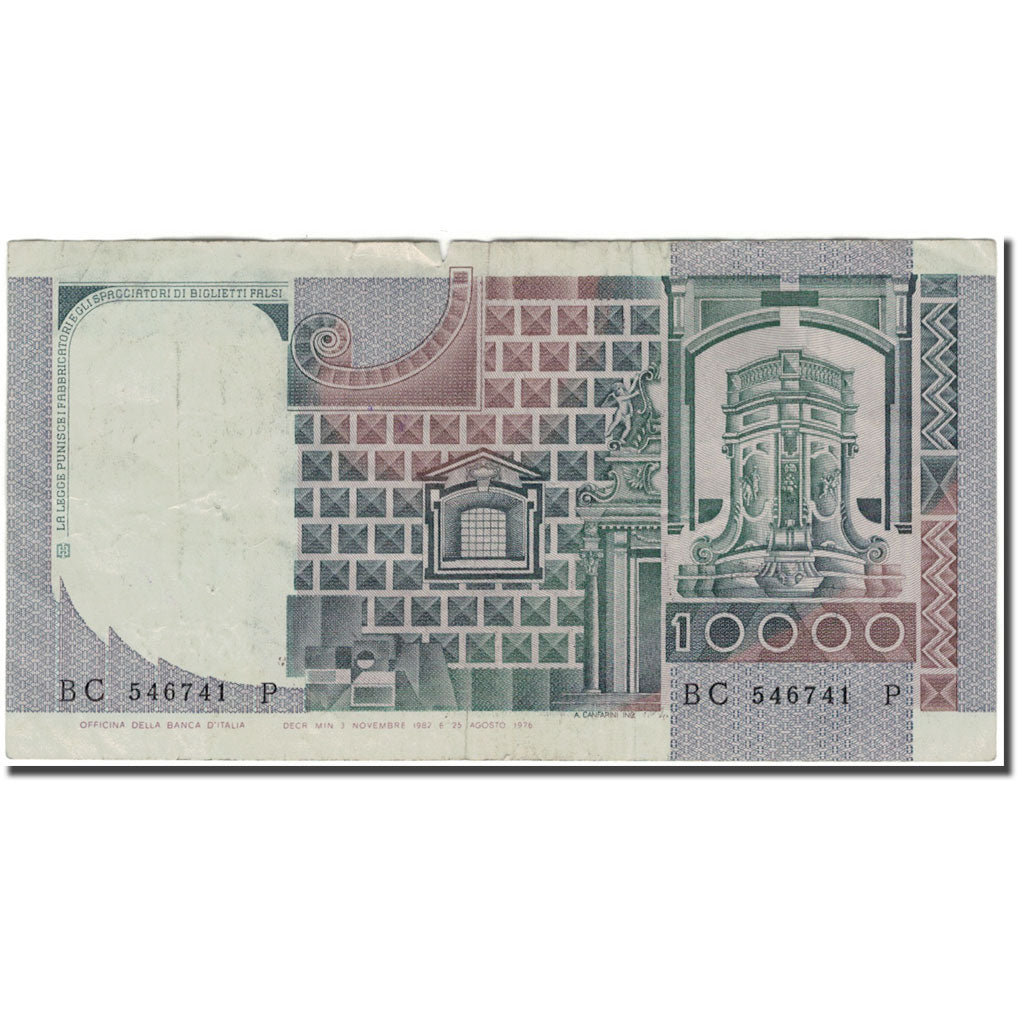 Banconote, Italia, 10,000 Lire, KM:106b, MB+