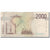 Banknot, Włochy, 2000 Lire, 1990, KM:115, VF(30-35)