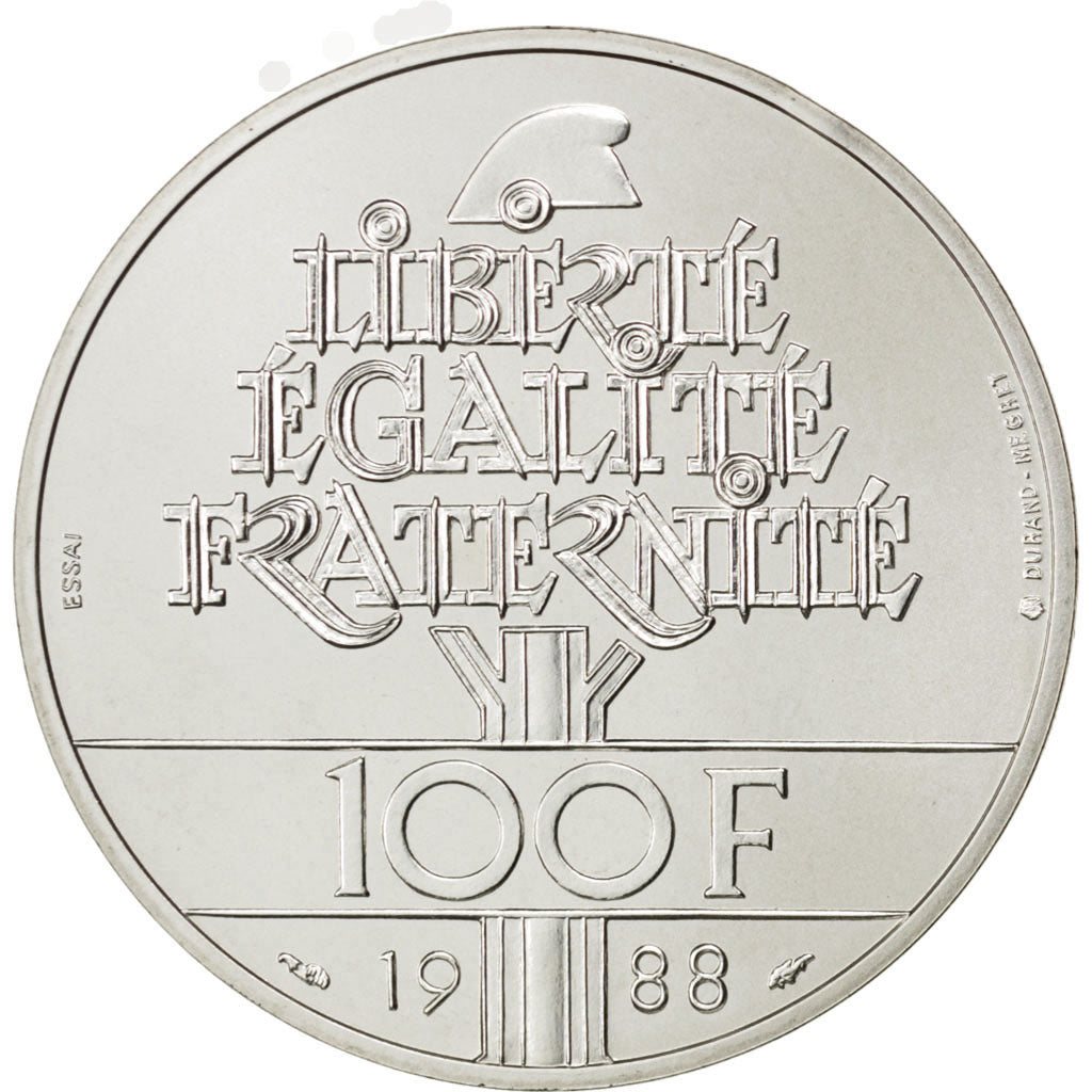 FRANCE, 100 Francs, 1988, KM #E141, MS(65-70), Silver, Gadoury #903, 15.07