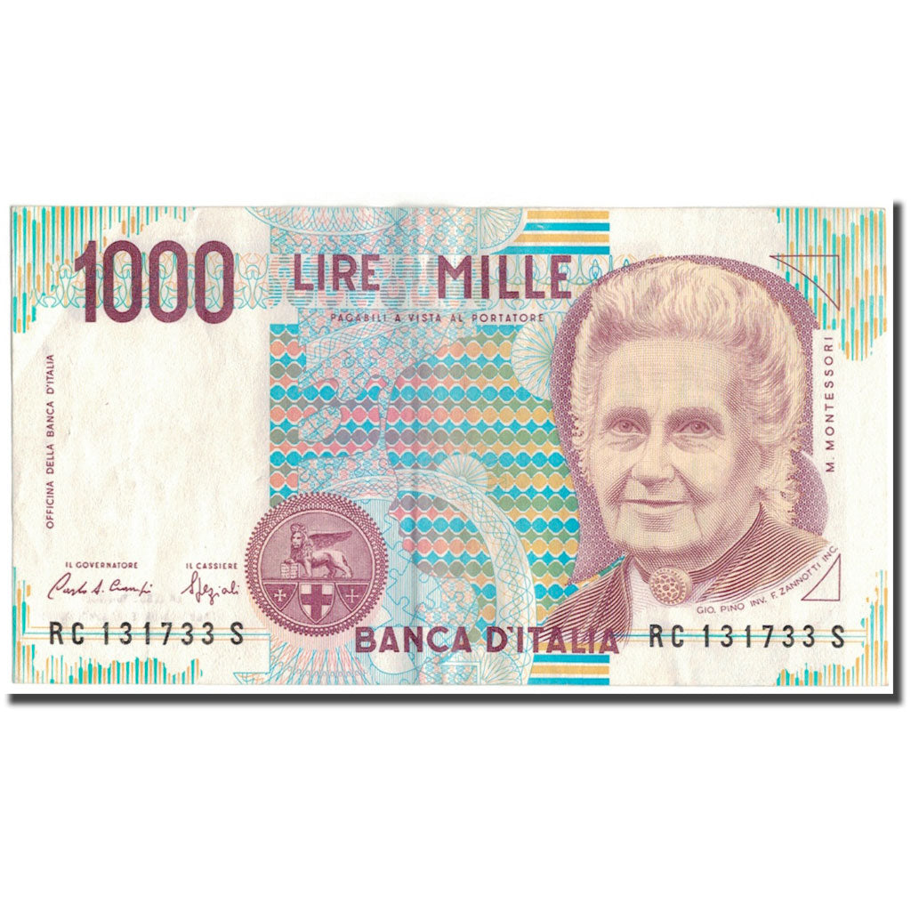 Biljet, Italië, 1000 Lire, 1990, KM:114a, TTB+