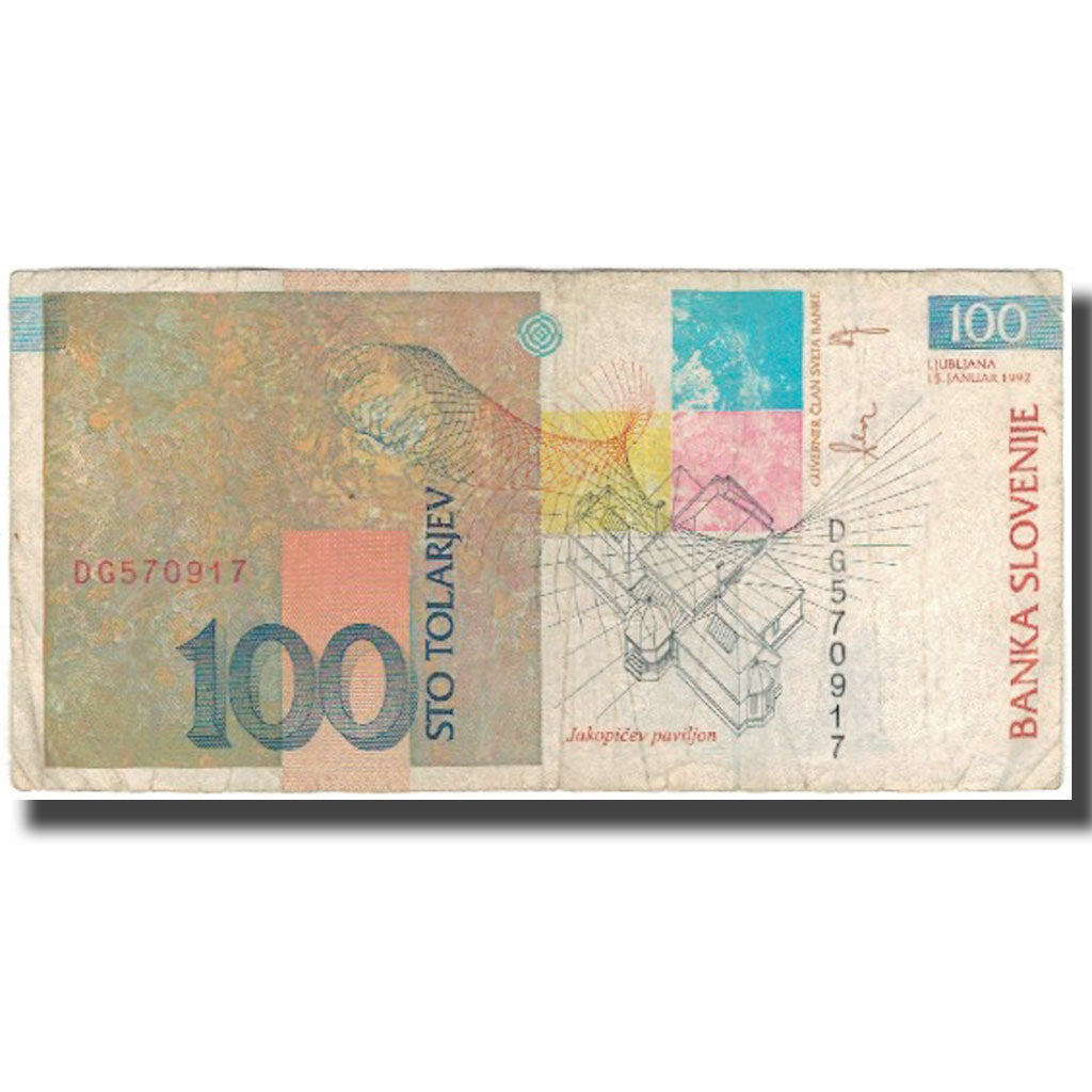Billet, Slovénie, 100 Tolarjev, 1992-01-15, KM:14A, TB