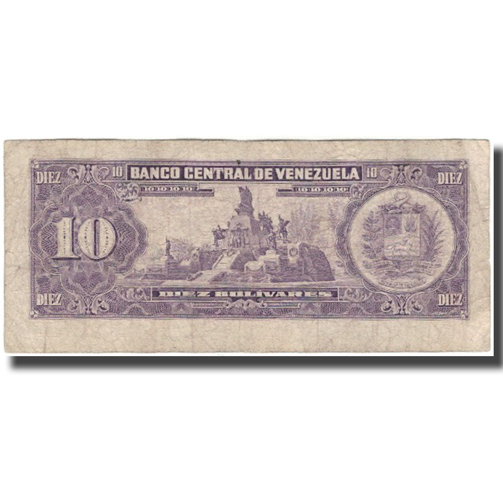 Banknote, Venezuela, 10 Bolívares, 1988-11-03, KM:62, VF(20-25)