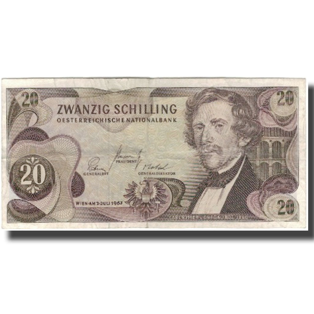 Banknote, Austria, 20 Schilling, 1967-07-02, KM:142a, EF(40-45)