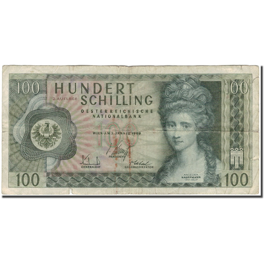 Banknote, Austria, 100 Schilling, 1969-01-02, KM:146a, F(12-15)