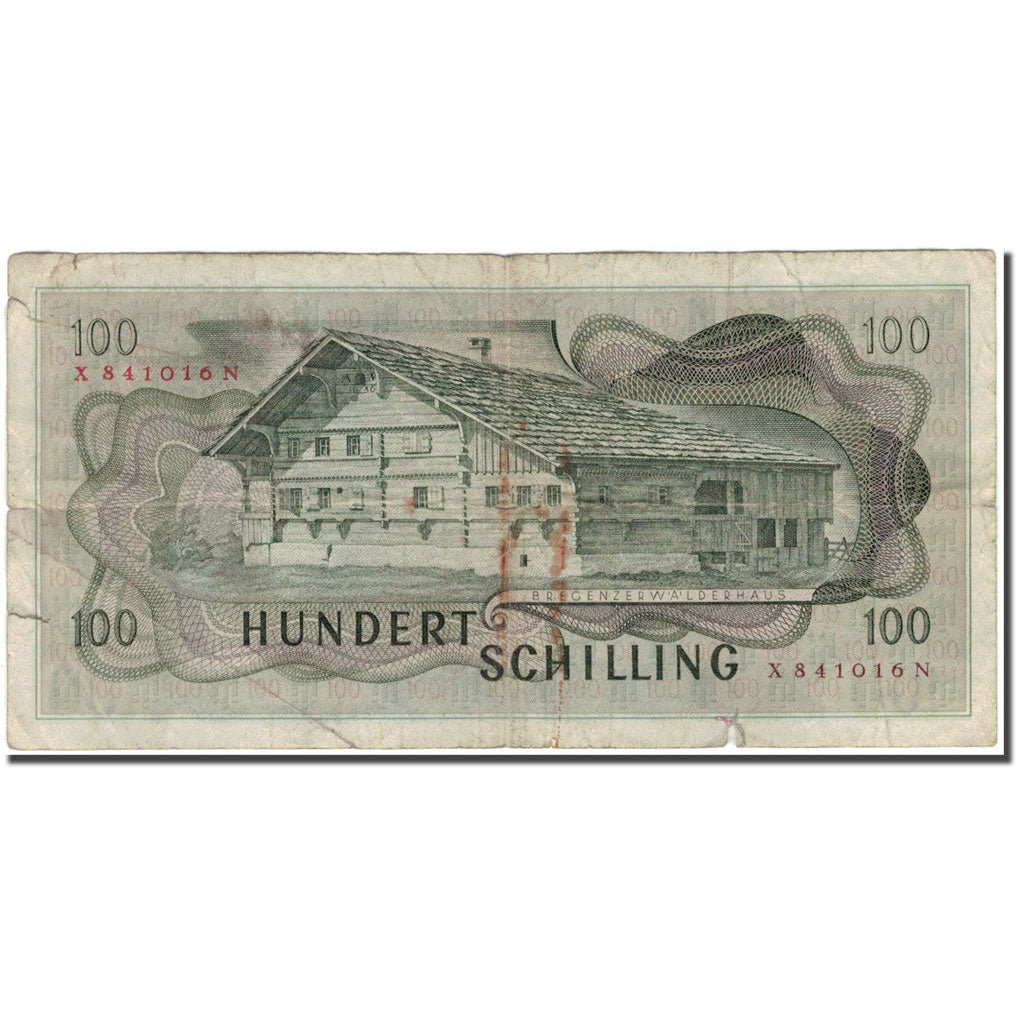 Banknote, Austria, 100 Schilling, 1969-01-02, KM:146a, F(12-15)