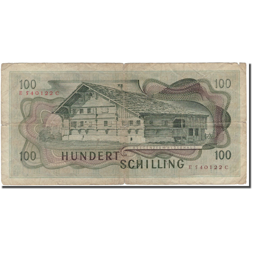 Banknote, Austria, 100 Schilling, 1969-01-02, KM:145a, F(12-15)