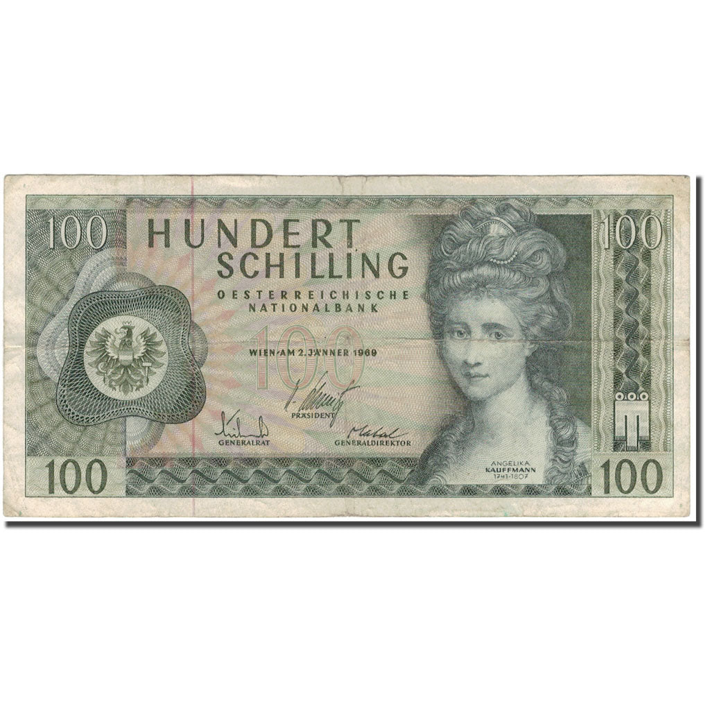 Banknote, Austria, 100 Schilling, 1969-01-02, KM:145a, VF(30-35)