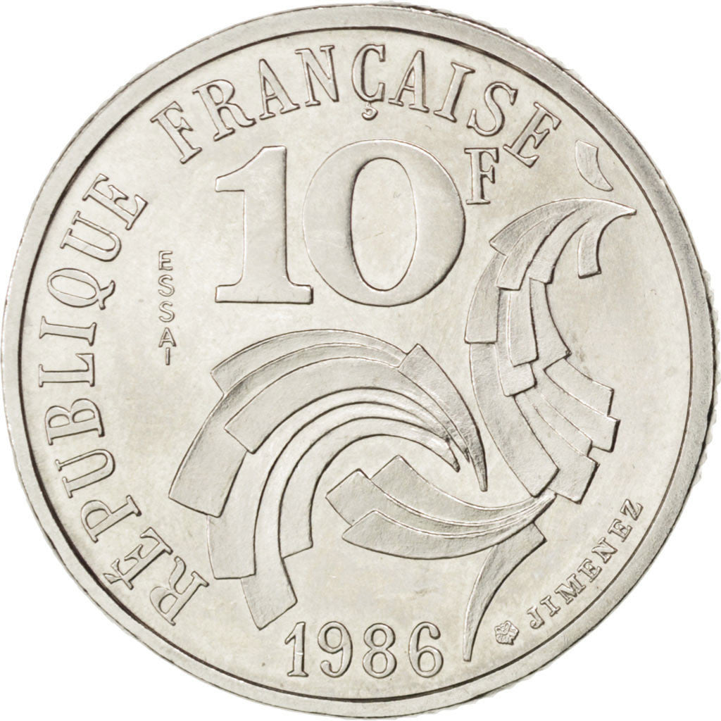 FRANCE, 10 Francs, 1986, KM #E132, MS(65-70), Nickel, Gadoury #824, 6.52