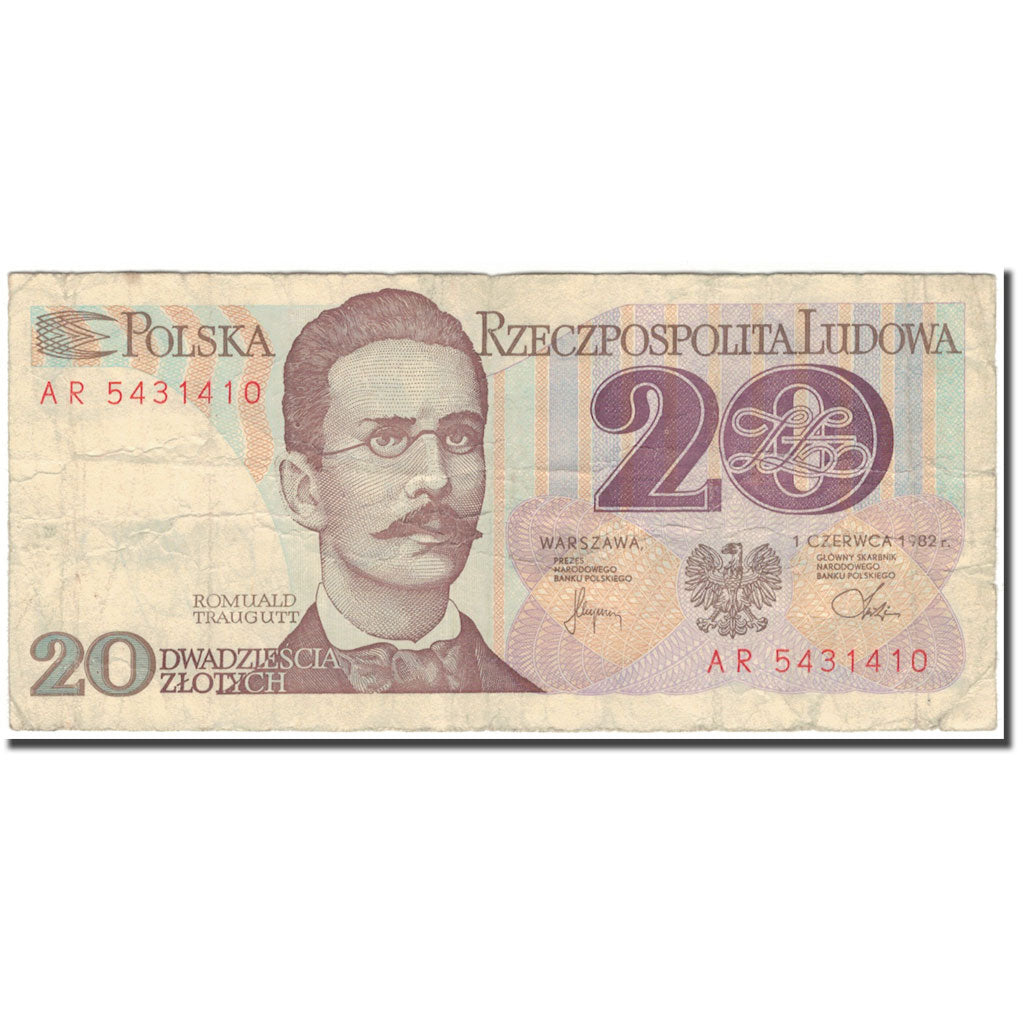 Banknote, Poland, 20 Zlotych, 1982, KM:149a, VF(20-25)
