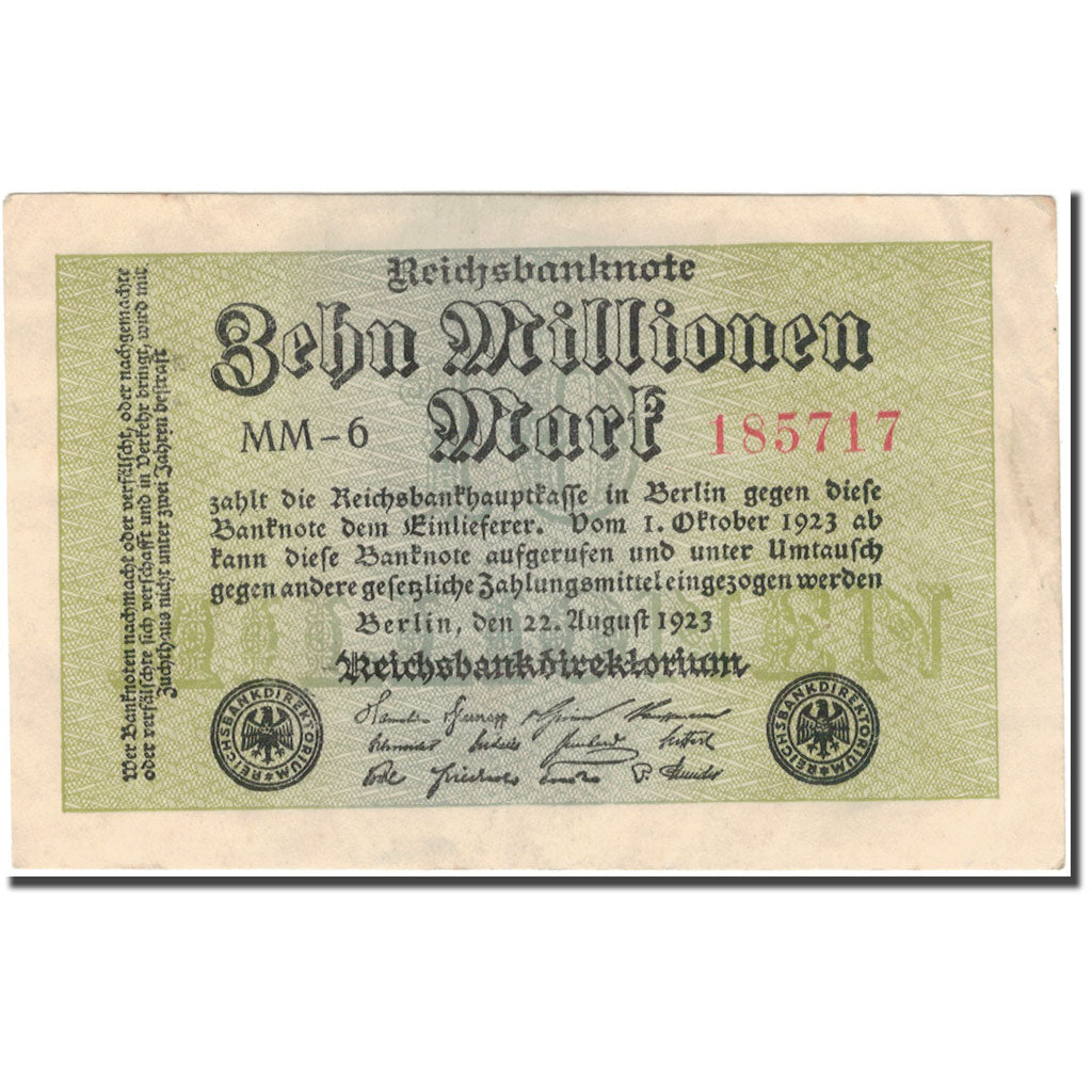 Banknote, Germany, 10 Millionen Mark, 1923-10-01, KM:106a, AU(50-53)