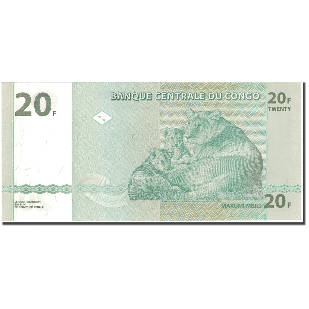 Banknote, Congo Democratic Republic, 20 Francs, 2003-06-30, KM:94a, UNC(65-70)