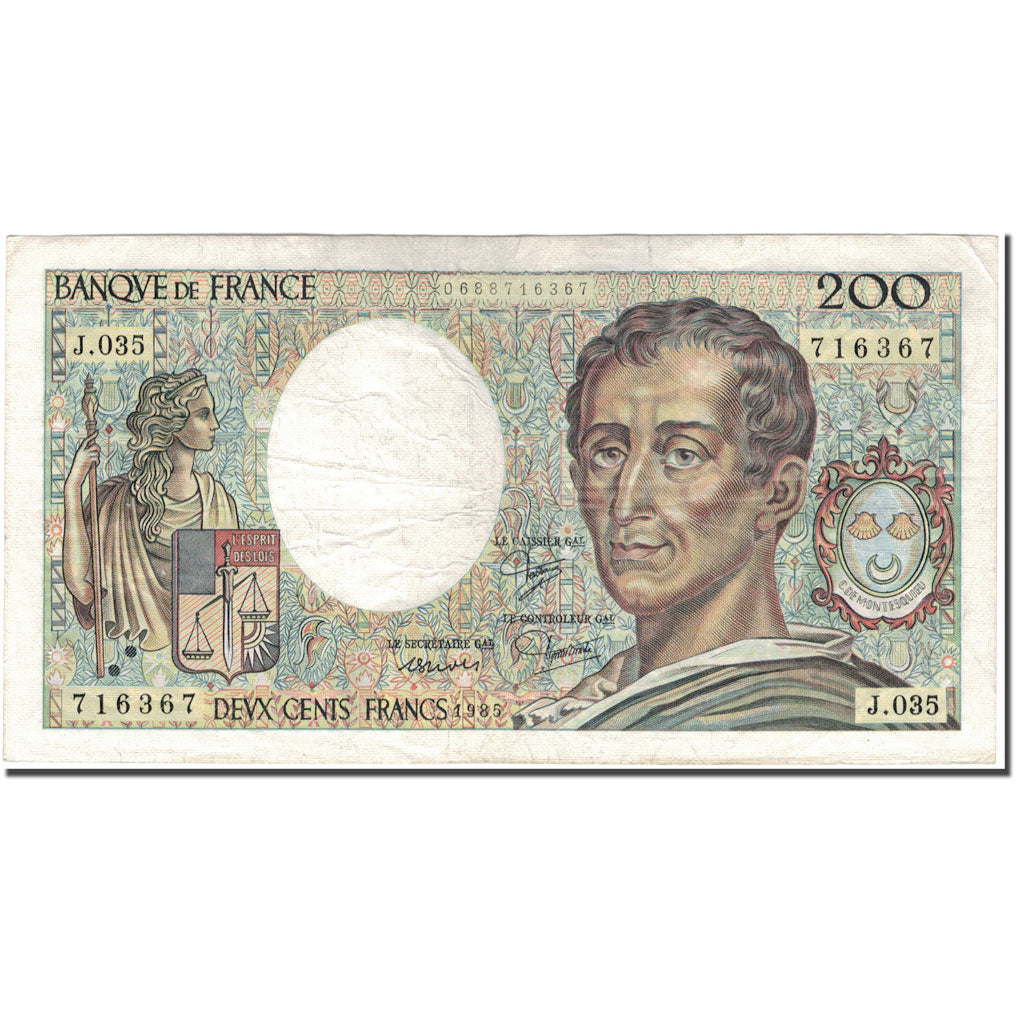 France, 200 Francs, 200 F 1981-1994 ''Montesquieu'', 1985, VF(20-25)