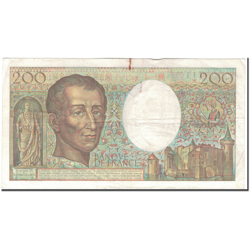 Francia, 200 Francs, 200 F 1981-1994 ''Montesquieu'', 1986, BC, Fayette:70.6