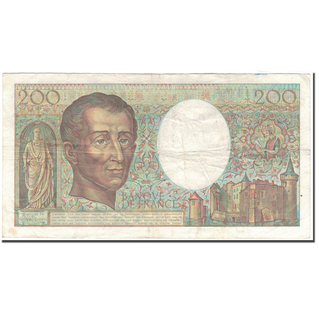 France, 200 Francs, 200 F 1981-1994 ''Montesquieu'', 1985, VF(20-25)