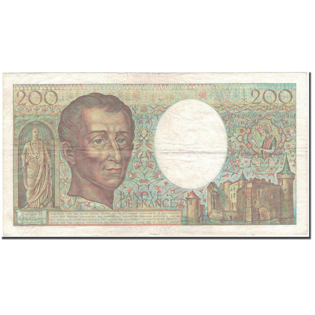 France, 200 Francs, 200 F 1981-1994 ''Montesquieu'', 1982, TB, Fayette:70.2