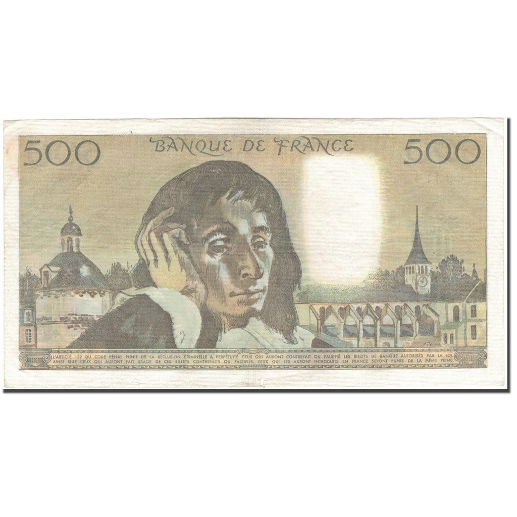 France, 500 Francs, 500 F 1968-1993 ''Pascal'', 1977-02-03, VF(30-35)