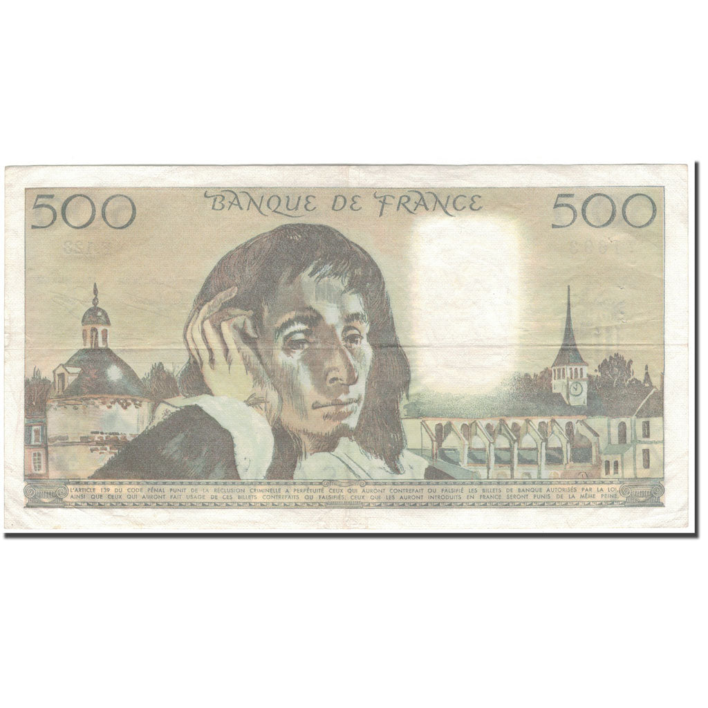 France, 500 Francs, 500 F 1968-1993 ''Pascal'', 1980-09-04, EF(40-45)