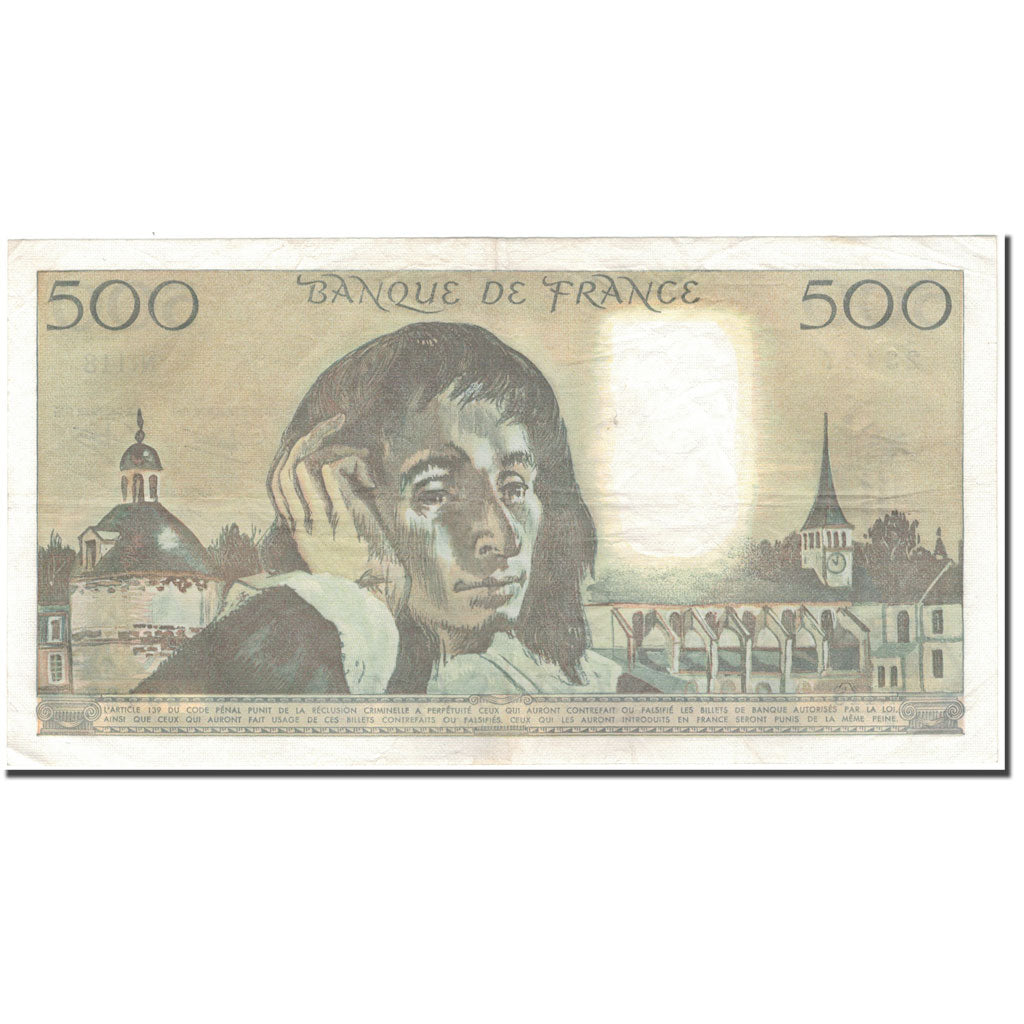 France, 500 Francs, 500 F 1968-1993 ''Pascal'', 1980-09-04, EF(40-45)