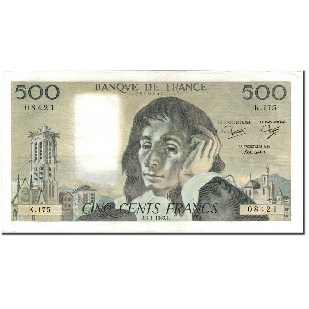 Frankrijk, 500 Francs, 500 F 1968-1993 ''Pascal'', 1983-01-06, TTB+