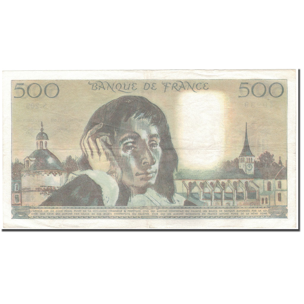 France, 500 Francs, Pascal, 1984-07-05, EF(40-45), Fayette:71.31, KM:156e