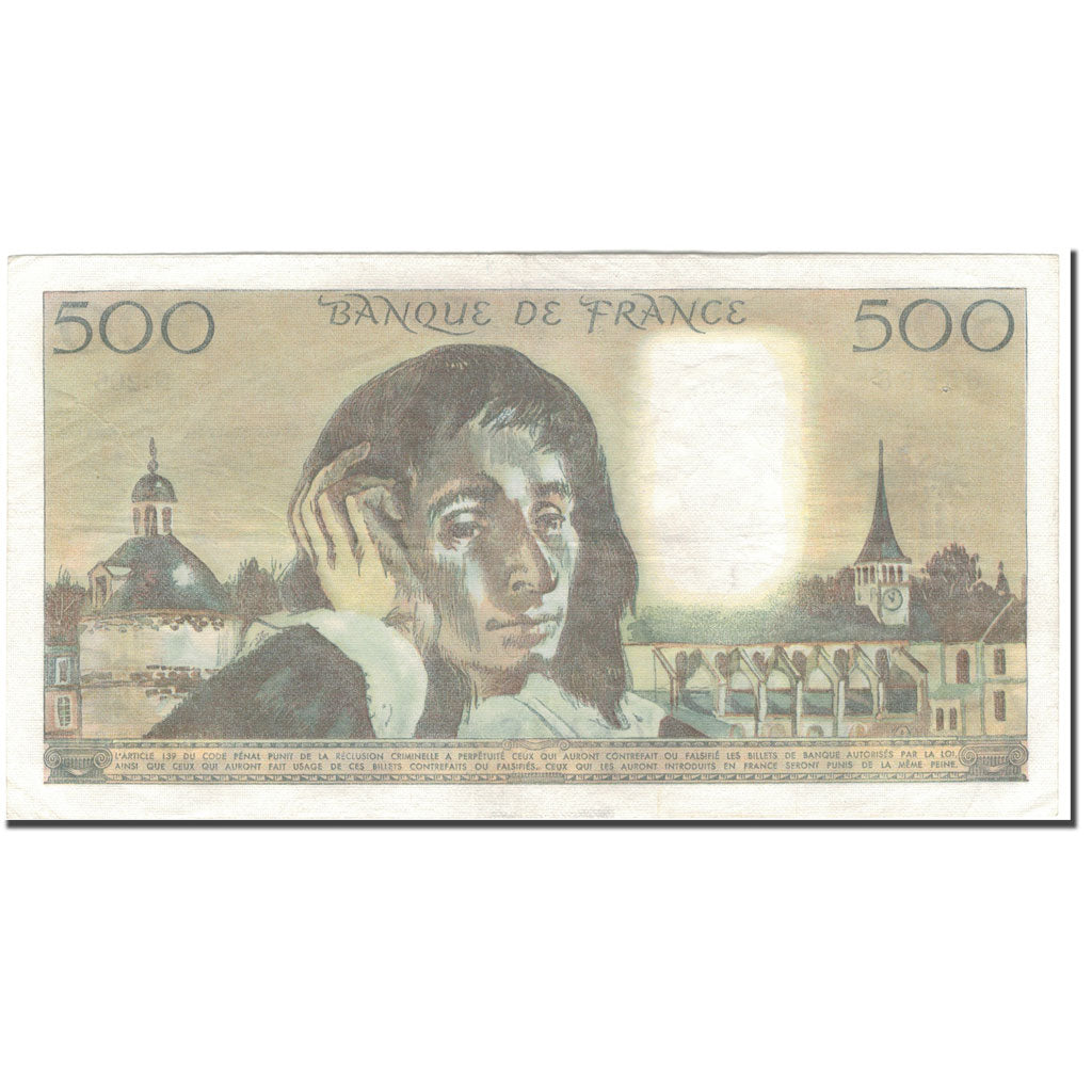 France, 500 Francs, Pascal, 1984-07-05, EF(40-45), Fayette:71.31, KM:156e