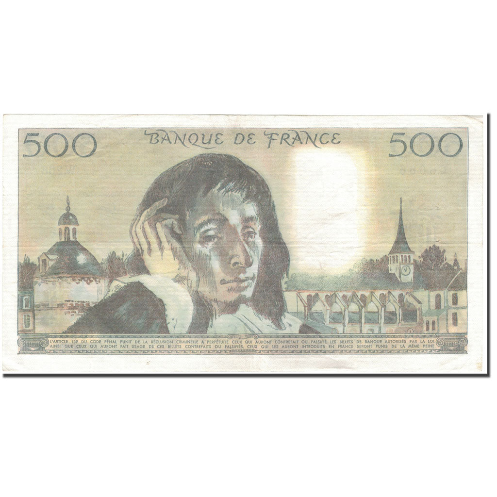France, 500 Francs, Pascal, 1984-07-05, EF(40-45), Fayette:71.31, KM:156e