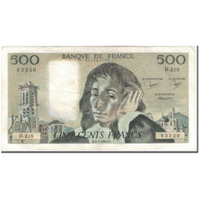 France, 500 Francs, Pascal, 1985-01-03, VF(30-35), Fayette:71.32, KM:156e