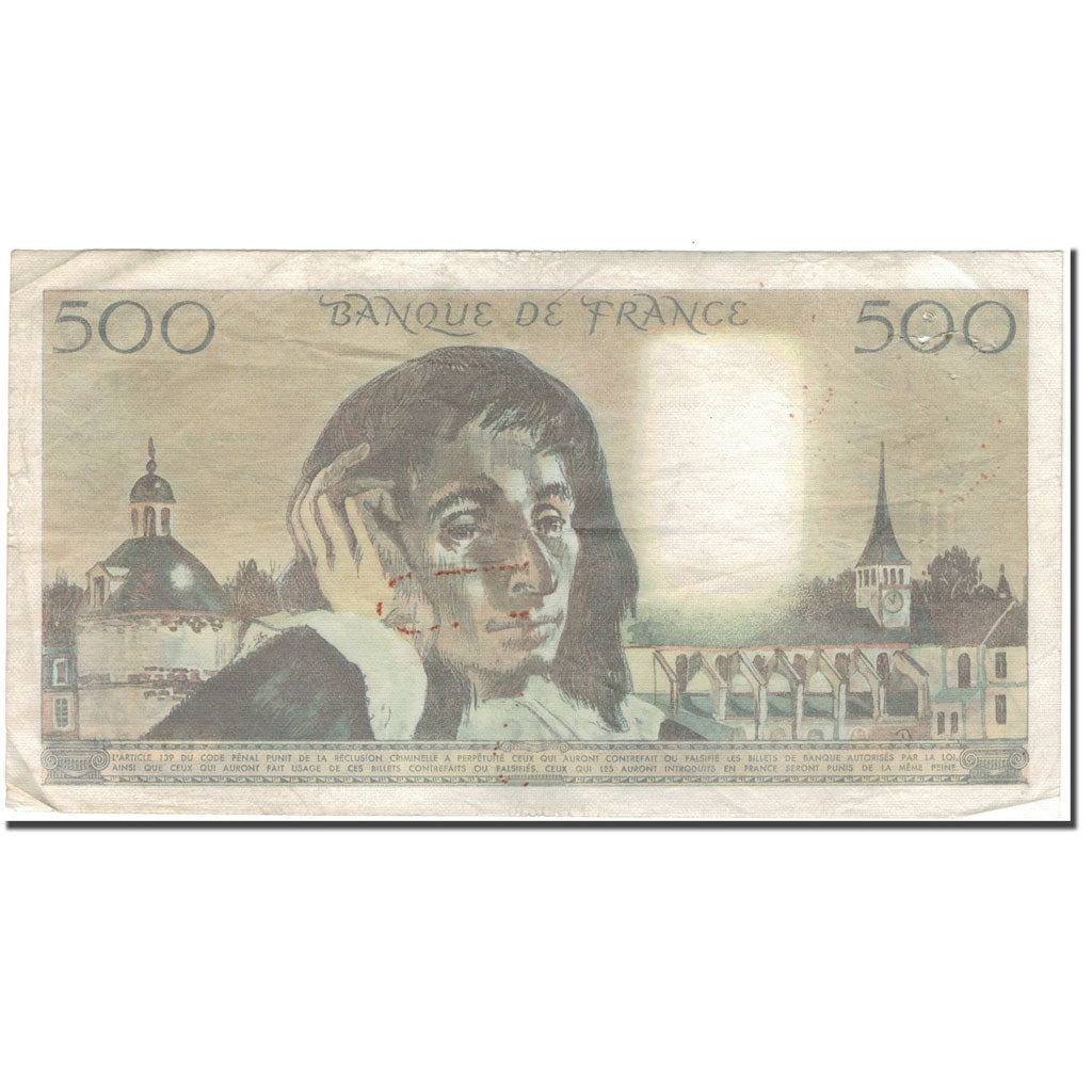 France, 500 Francs, 500 F 1968-1993 ''Pascal'', 1987-01-08, VF(20-25)