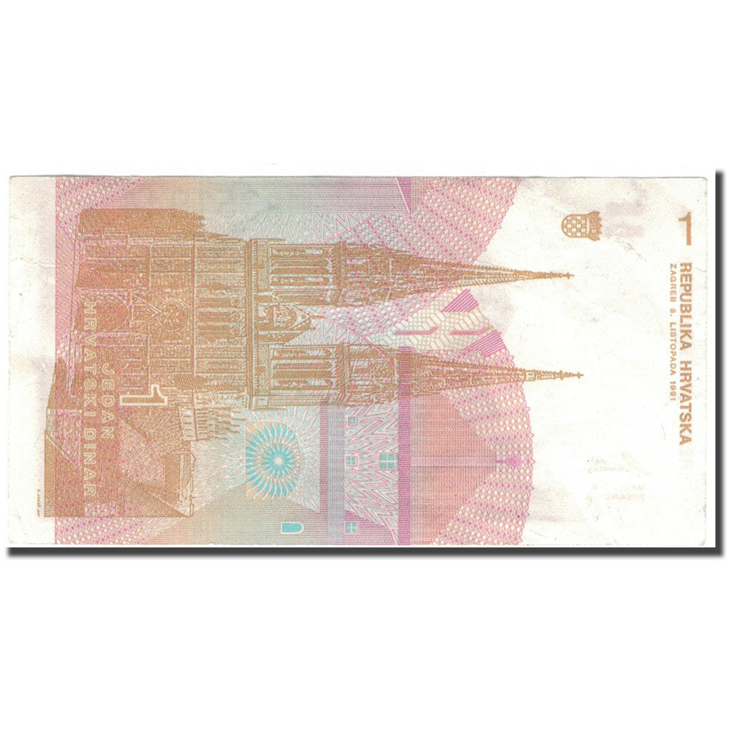 Geldschein, Kroatien, 1 Dinar, 1991, KM:16a, SS