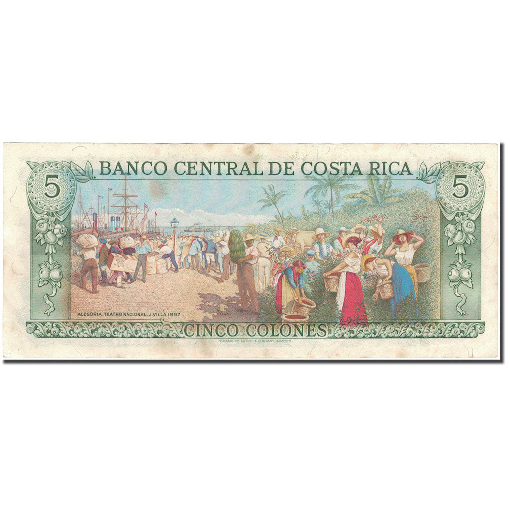 Banknote, Costa Rica, 5 Colones, 1992-01-15, KM:236e, VF(30-35)