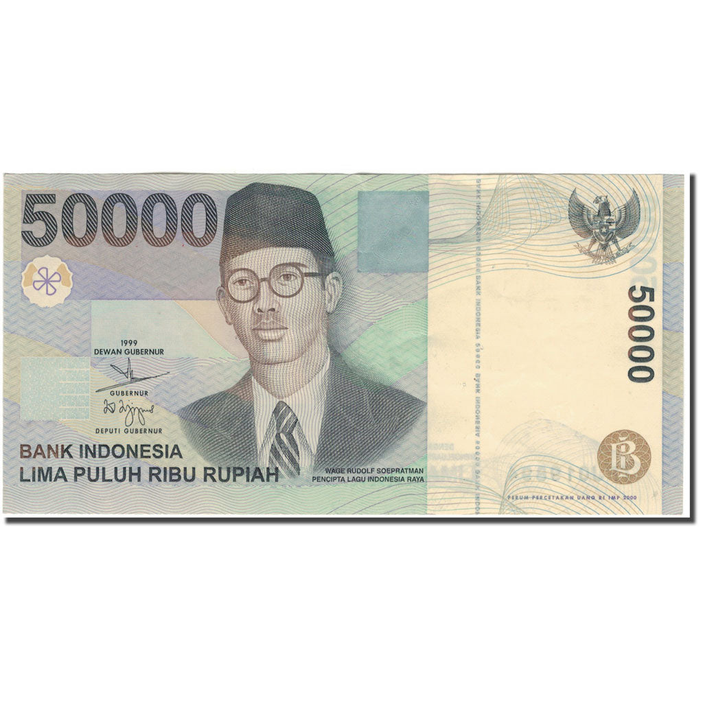 Banknote, Indonesia, 50,000 Rupiah, 1999, KM:139b, AU(55-58)