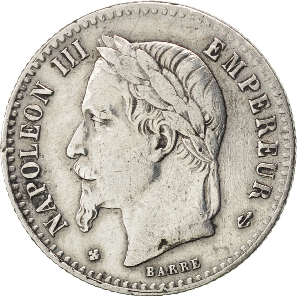 FRANCE, 50 Centimes, 1869, Strasbourg, KM #814.2, EF(40-45), Silver, Gadoury...