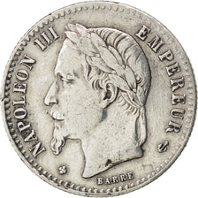 FRANCE, 50 Centimes, 1869, Strasbourg, KM #814.2, EF(40-45), Silver, Gadoury...