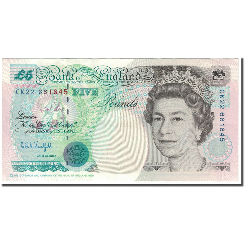 Banknote, Great Britain, 5 Pounds, 1990, KM:382a, AU(50-53)